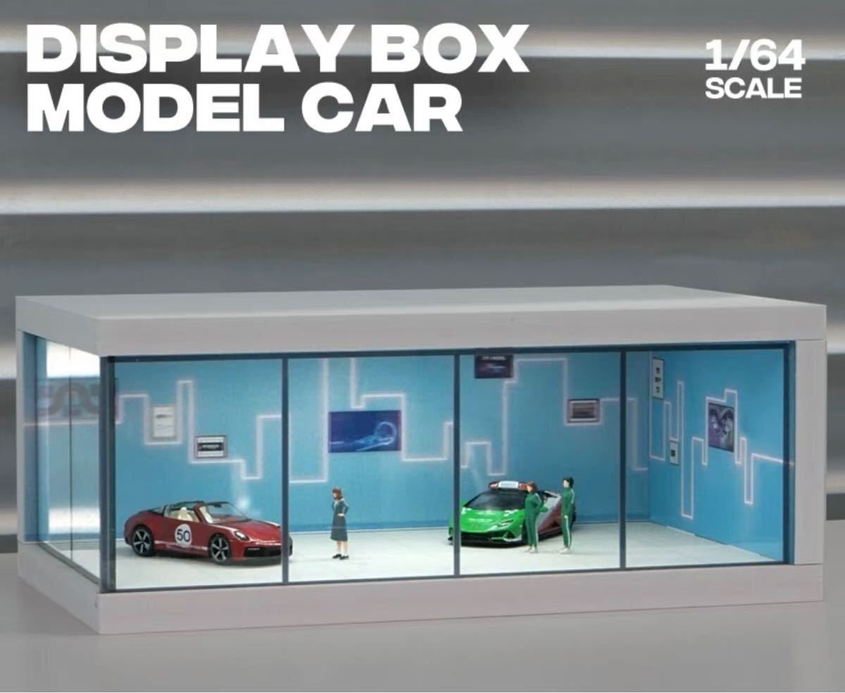 1/64 模型　ガレージ ミニチュア ミニカー等　ディスプレイ　LED電装付きジオラマ　ケース