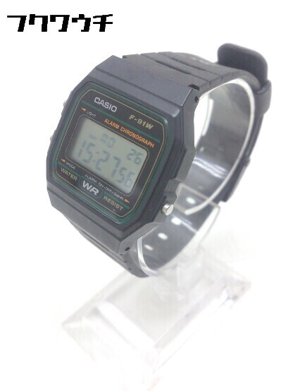 * CASIO Casio F-91w работа товар кварцевый цифровой наручные часы часы черный мужской 