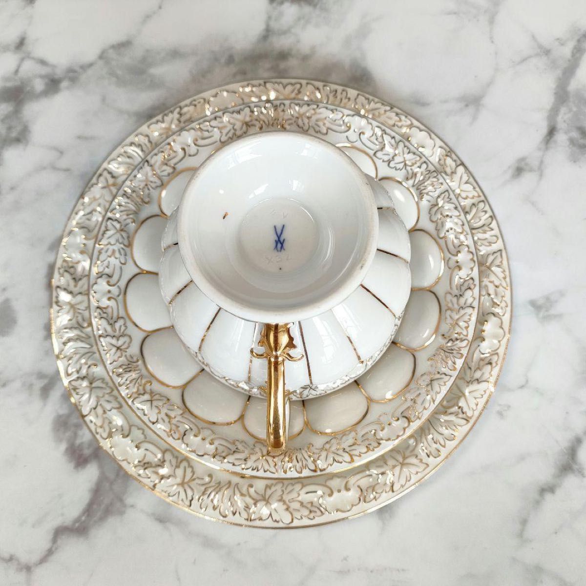 美品 MEISSEN マイセン 高級ライン Xフォーム トリオ カップ 美品 MEISSEN マイセン 高級ライン Xフォーム トリオ カップ