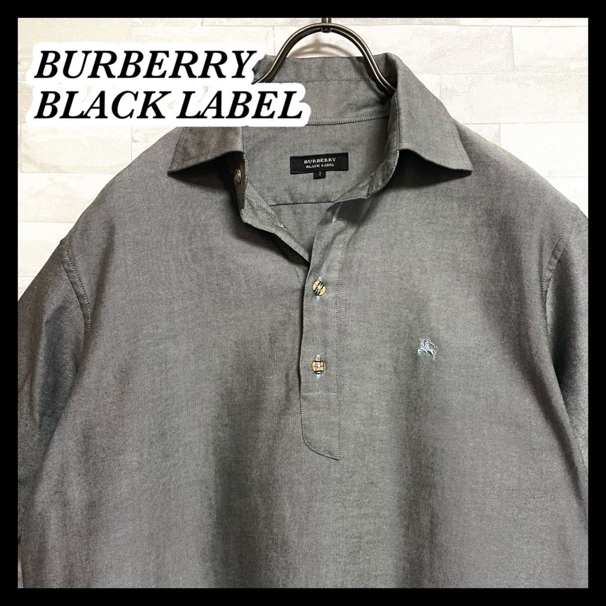 BURBERRY BLACK LABEL 】 ノバチェックボタン半袖シャツ サイズ