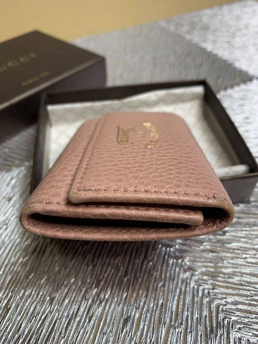 セール 中古 GUCCI グッチ キーケース ピンク レザー 6連 セール 中古 GUCCI グッチ キーケース ピンク レザー 6連