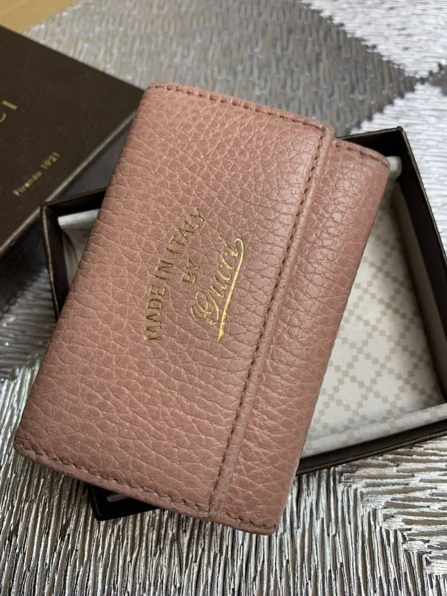 セール 中古 GUCCI グッチ キーケース ピンク レザー 6連 セール 中古 GUCCI グッチ キーケース ピンク レザー 6連