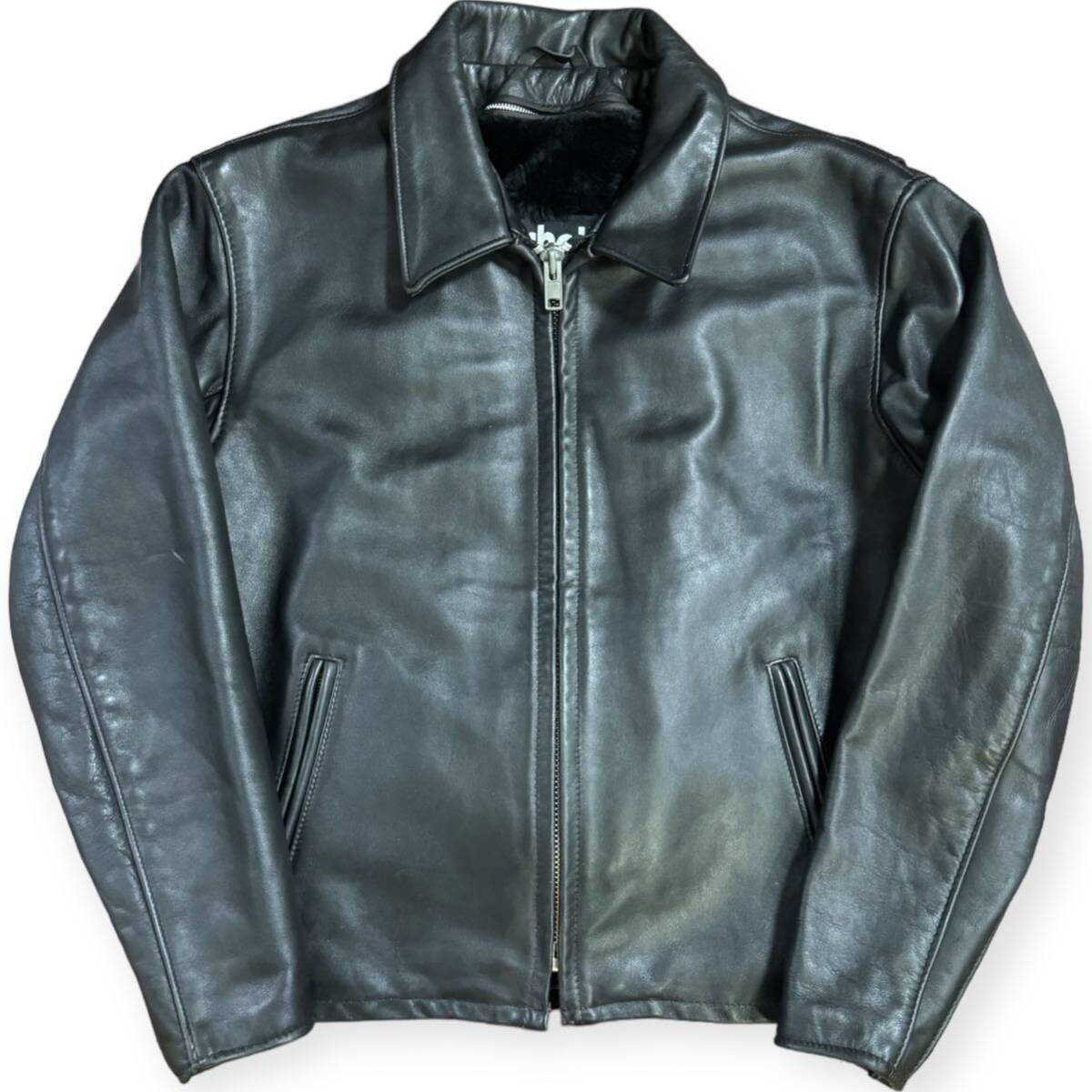 稀少 Schott ショット 米国製 652 本革 ボアライナー付 シングル 稀少 Schott ショット 米国製 652 本革 ボアライナー付 シングル