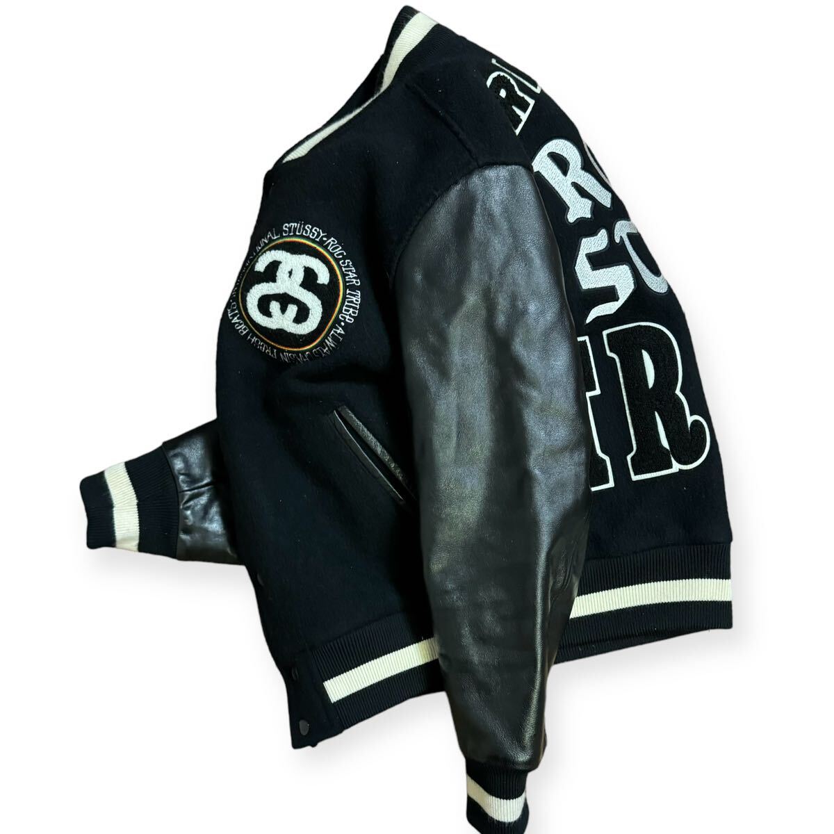 稀少 STUSSY×ROC STAR 10AW STADIUM JKT size M スタジャン 稀少 STUSSY×ROC STAR 10AW STADIUM JKT size M スタジャン