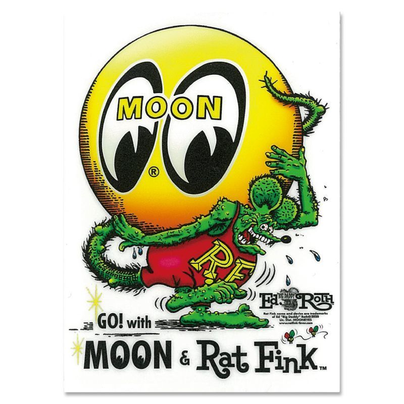 Rat Fink x MOON I мяч стикер MOONEYES moon I zlato ласты k[DM232]