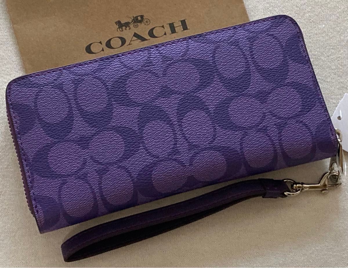新品 COACH コーチ 長財布 シグネチャー パープル 紫|Yahoo 新品 COACH コーチ 長財布 シグネチャー パープル 紫|Yahoo