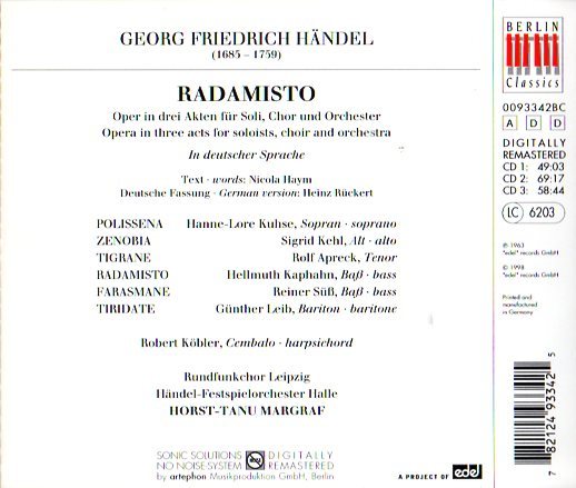 3CD (即決) ヘンデル/ オペラ「ラダミスト」/ ホルスト=タヌ・マールグラフ指揮_画像2