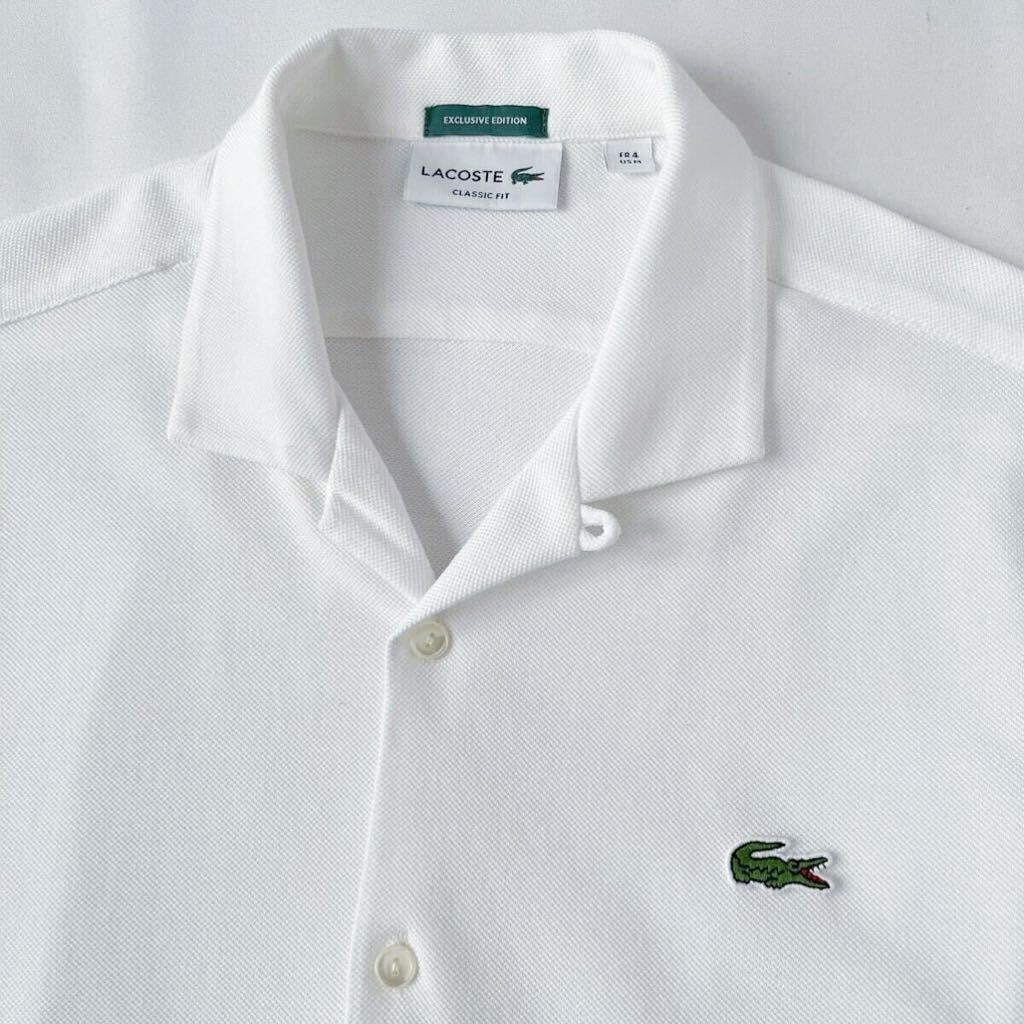 LACOSTE/ラコステ 別注 フルオープン 鹿の子 ポロシャツ ※ホワイト Bibian 比比昂 - (美品) ラコステ LACOSTE オープンカラー フル
