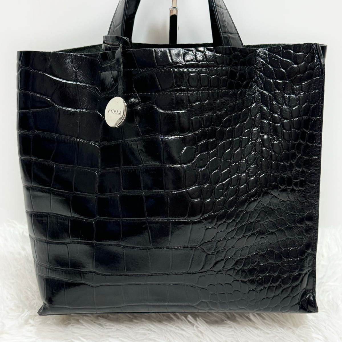 FURLA』フルラ / クロコ型押し ハンドバッグ/ トートバッグ - バッグ FURLA』フルラ / クロコ型押し ハンドバッグ/ トートバッグ - バッグ