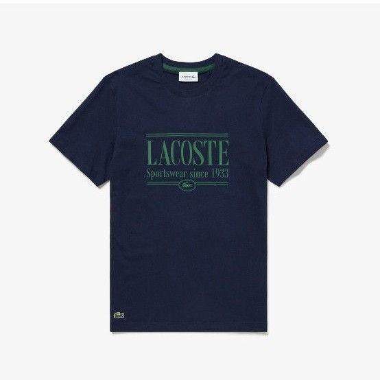 【LACOSTE】ロゴ 半袖Tシャツ コットンジャージー ネイビー 2024年春夏モデル】LACOSTE ラコステ ネイビー ロゴ 半袖 T