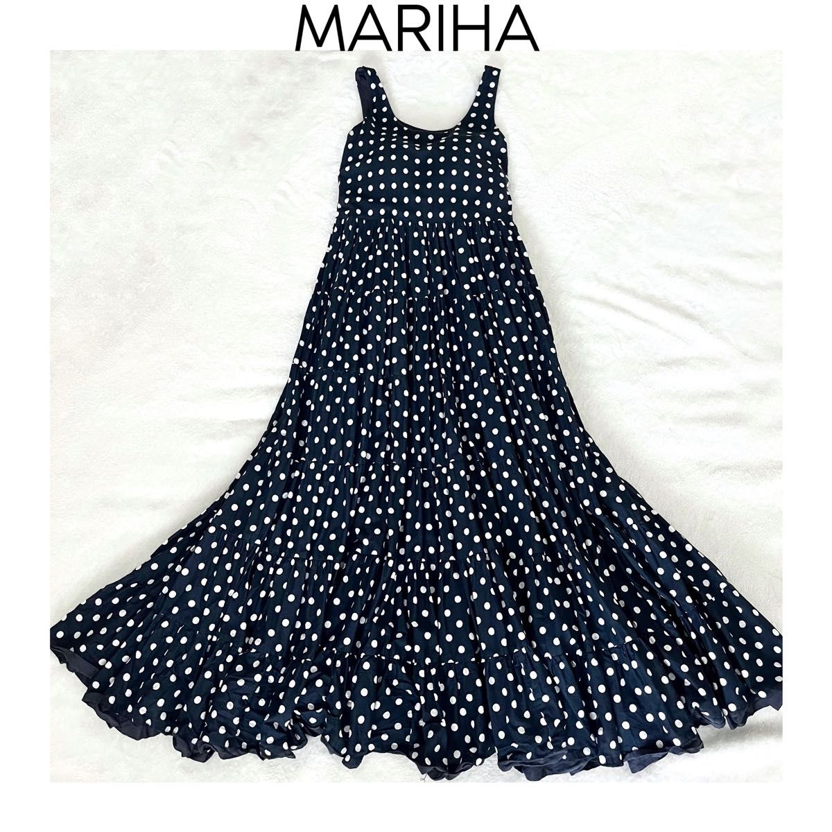 MARIHA 草原の虹のドレス ドット ワンピース ネイビー 紺 マリハ MARIHA 草原の虹のドレス ドット ワンピース ネイビー 紺 マリハ