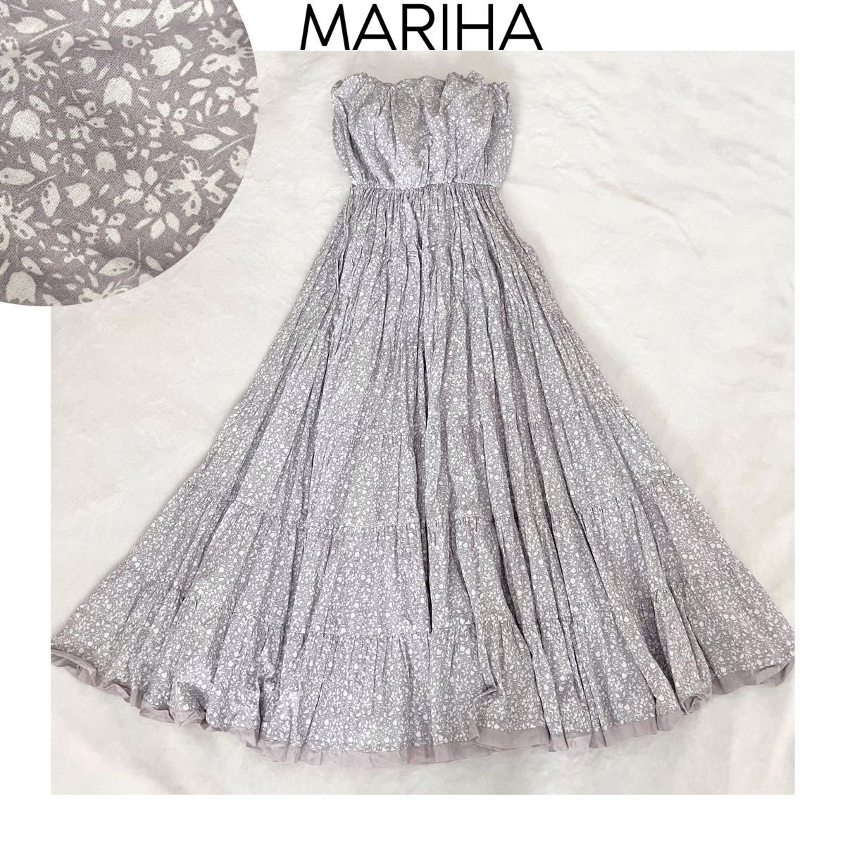 MARIHA 草原の夢のドレス 小花柄 ラベンダー ワンピース ロング MARIHA 草原の夢のドレス 小花柄 ラベンダー ワンピース ロング