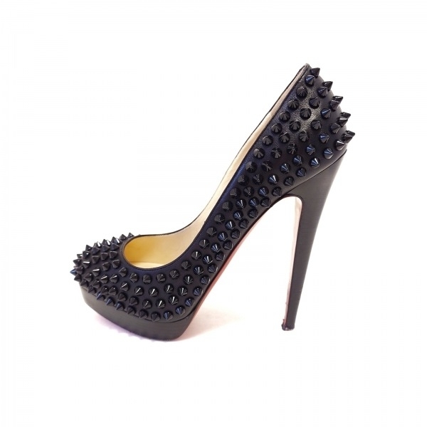 Christian Louboutin 黒 レザーブーツ35ハーフ Christian Louboutin 黒 レザーブーツ35ハーフ