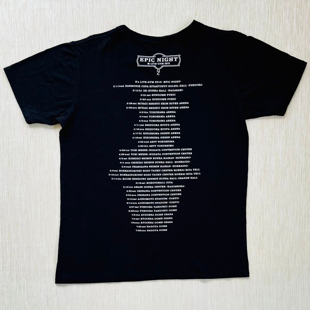 B'z LIVE-GYM 2015 -EPIC NIGHT-【ツアーTシャツ】Mサイズ B'z LIVE-GYM 2015 -EPIC NIGHT-【ツアーTシャツ】Mサイズ