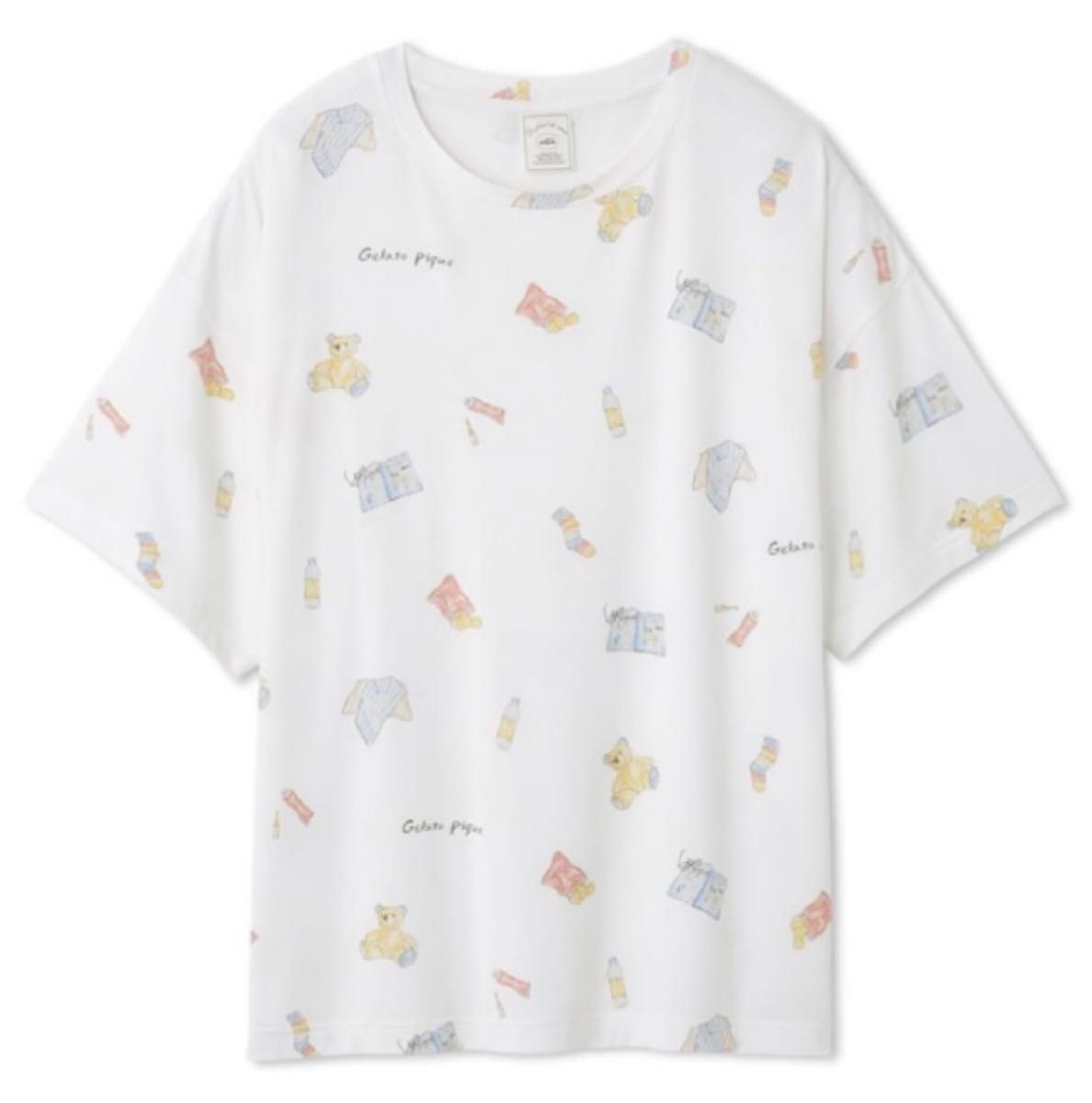 新品 ジェラートピケ ROOM柄Tシャツ&ロングパンツ 上下セット 新品 ジェラートピケ ROOM柄Tシャツ&ロングパンツ 上下セット