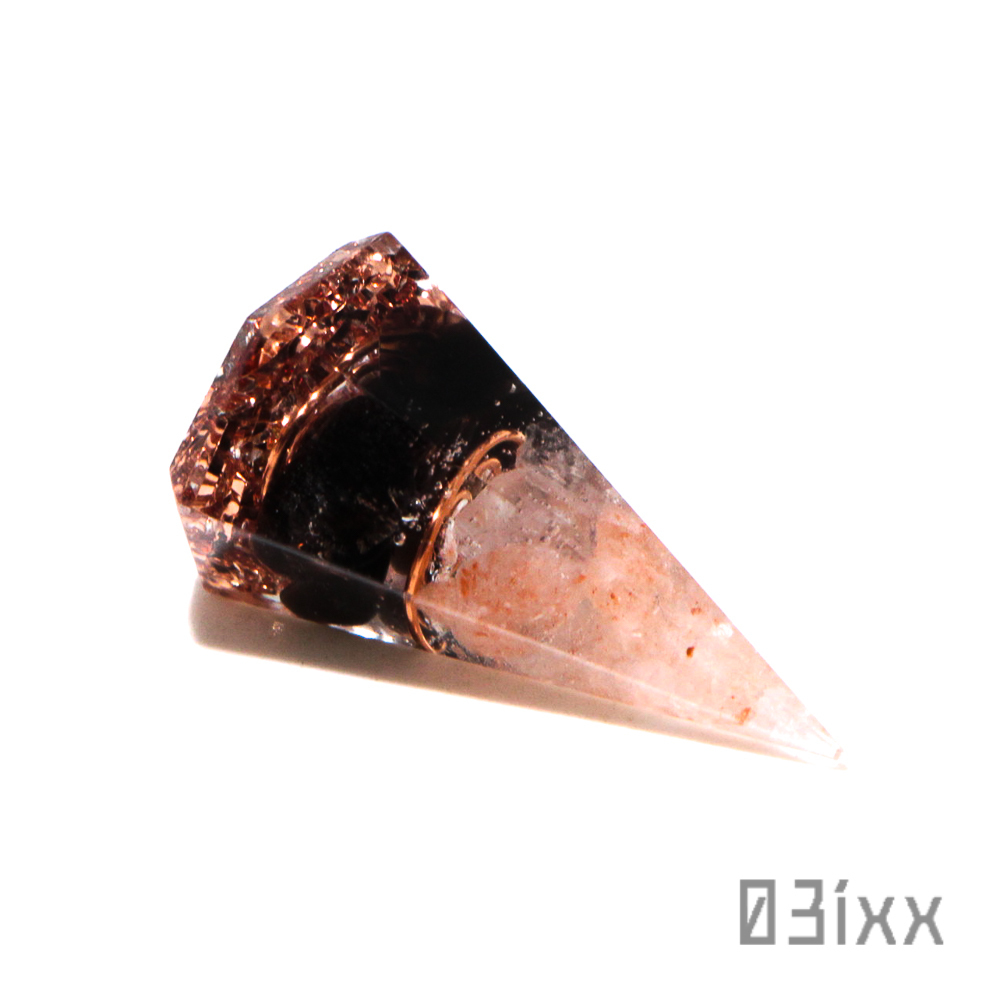 [ free shipping * prompt decision ]. salt orugo Night hexagon drill Mini moli on black crystal black quartz natural stone interior amulet ....... except .03ixx