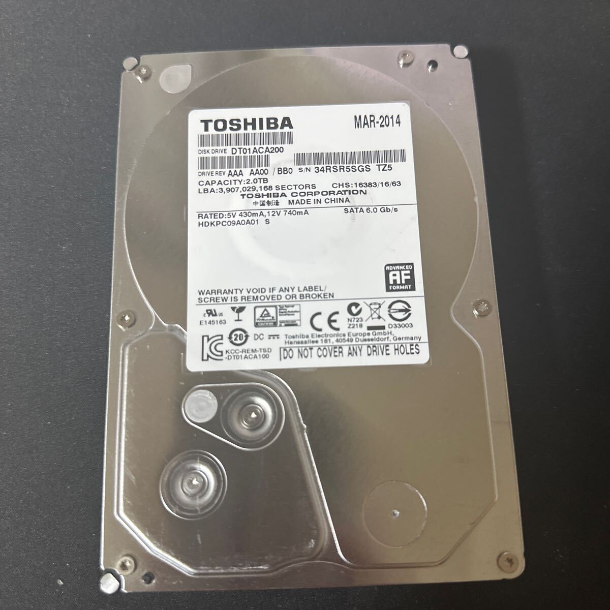 X86:【動作保証/使用0時間/AVコマンド対応】TOSHIBA 2TB HDD DT01ACA200 3.5インチHDD SATA