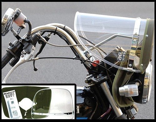 バイク用品 Z-FATHER 旭風防 クリア(緑布タレ)/W3 W1 W1S バイク用品 Z-FATHER 旭風防 クリア(緑布タレ)/W3 W1 W1S