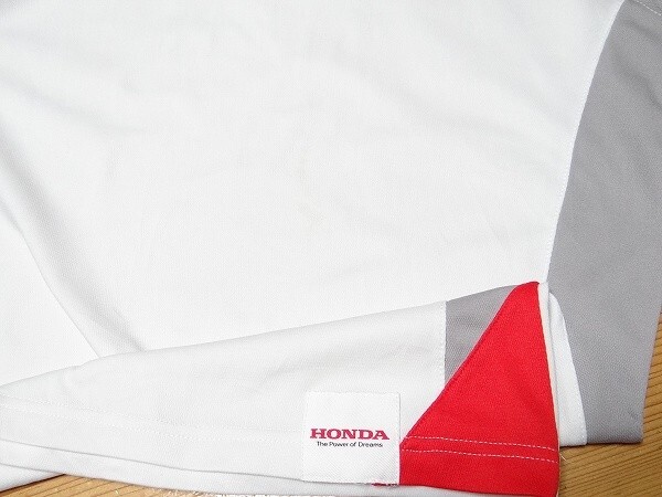  редкий HONDA RACING Honda рейсинг рубашка с коротким рукавом Zip выше футболка L размер 