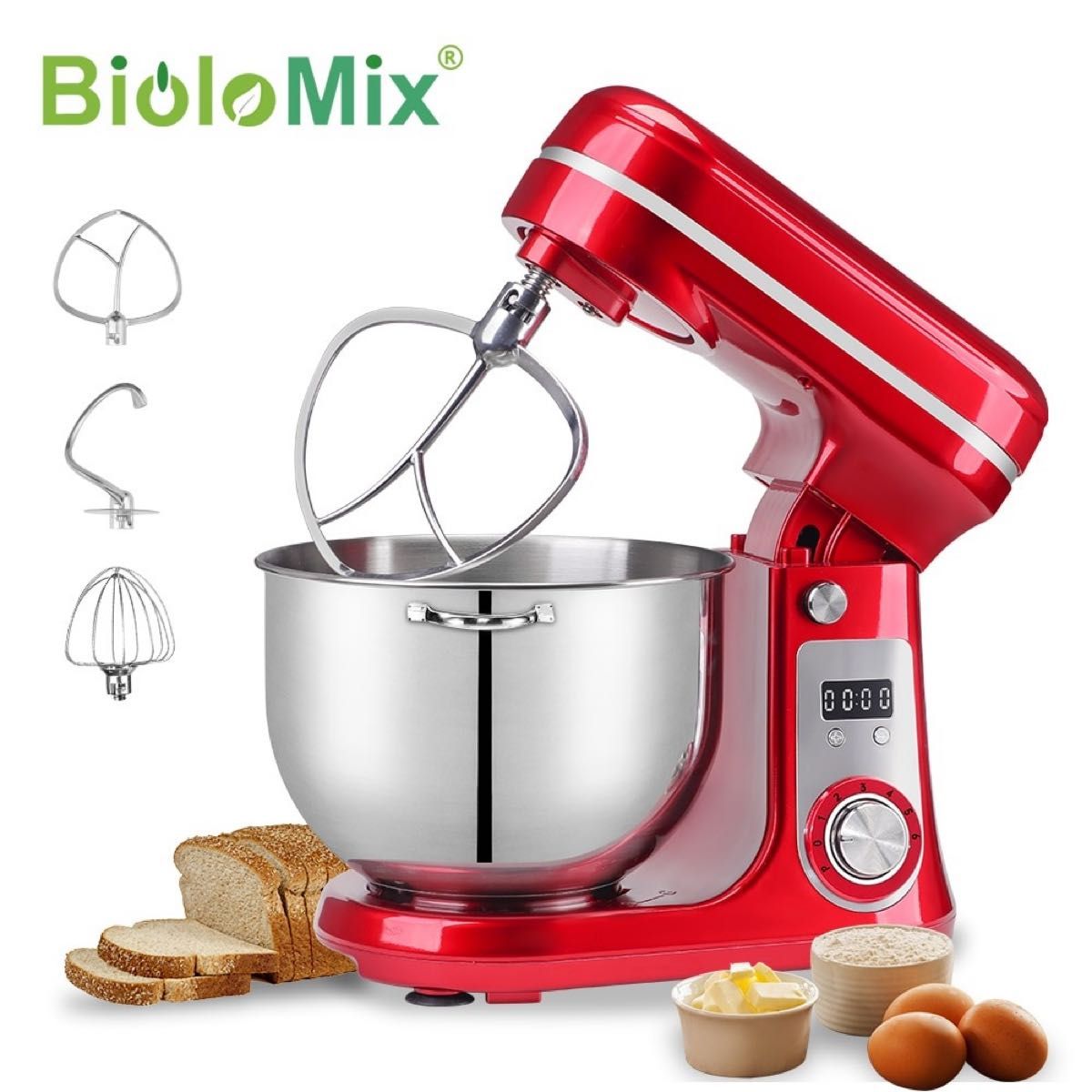 BioloMix BM601 スタンドミキサー 6L 6段変速 卓上ミキサー 大 BioloMix BM601 スタンドミキサー 6L 6段変速 卓上ミキサー 大