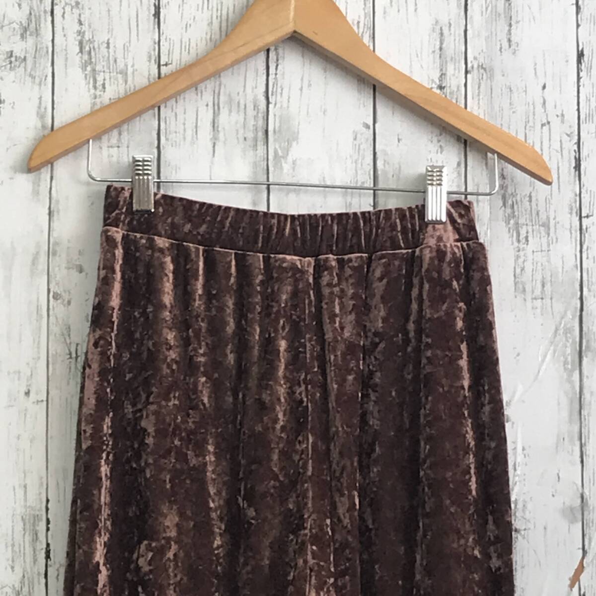 nano*universe Nano Universe velour side slit pants 36 size Brown flair Silhouette S5.11-166 USED