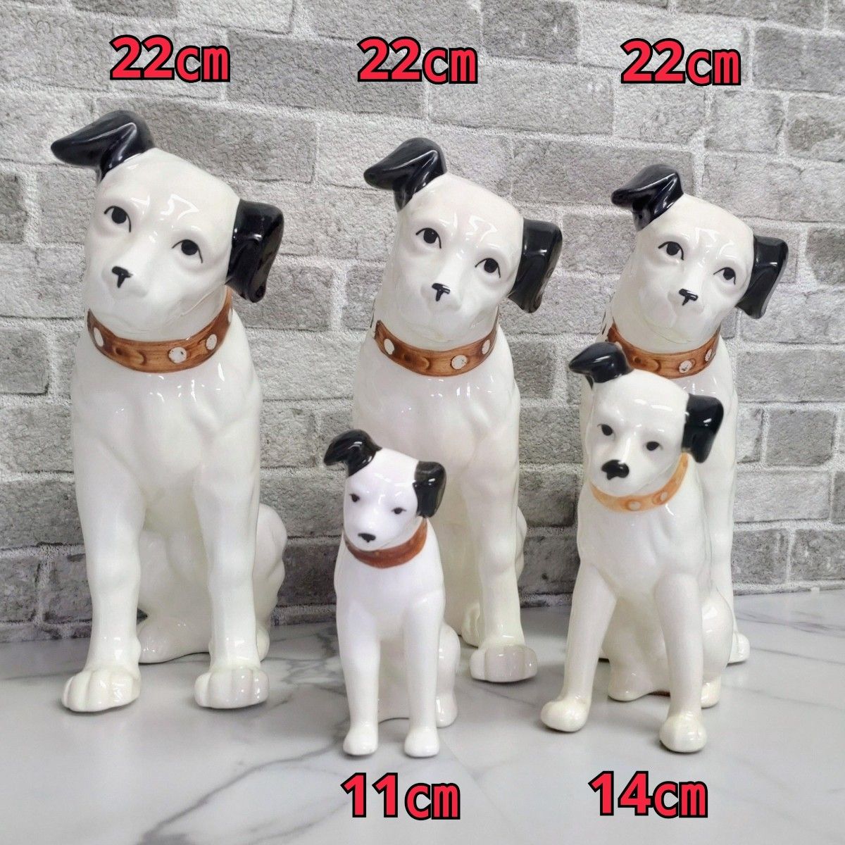 Victor】ビクター犬/ニッパー君『5頭』 昭和レトロ Victor】ビクター犬/ニッパー君『5頭』 昭和レトロ