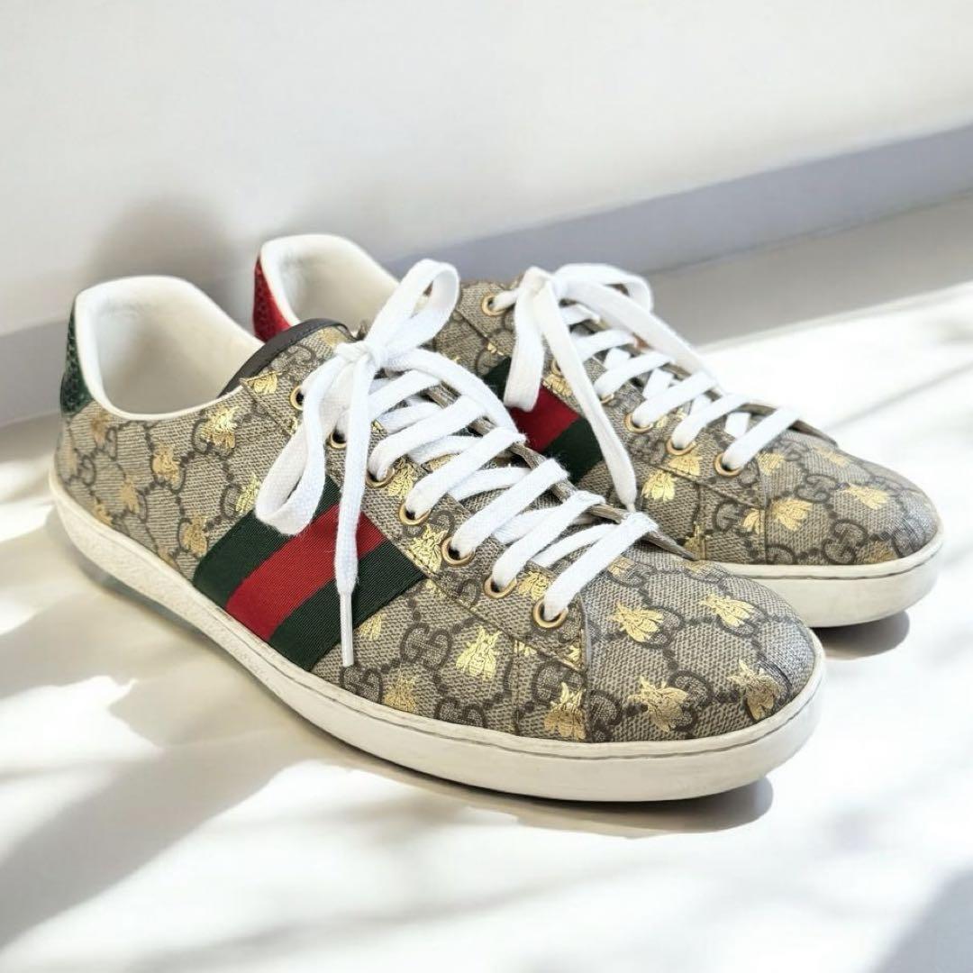 8 5 GUCCI グッチ New Ace エース スニーカー GG ビー シェリー 8 5 GUCCI グッチ New Ace エース スニーカー GG ビー シェリー
