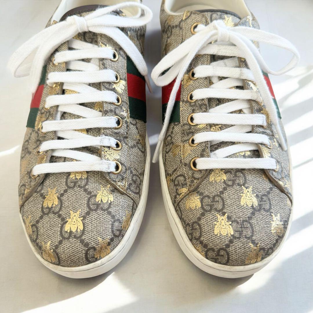 8 5 GUCCI グッチ New Ace エース スニーカー GG ビー シェリー 8 5 GUCCI グッチ New Ace エース スニーカー GG ビー シェリー