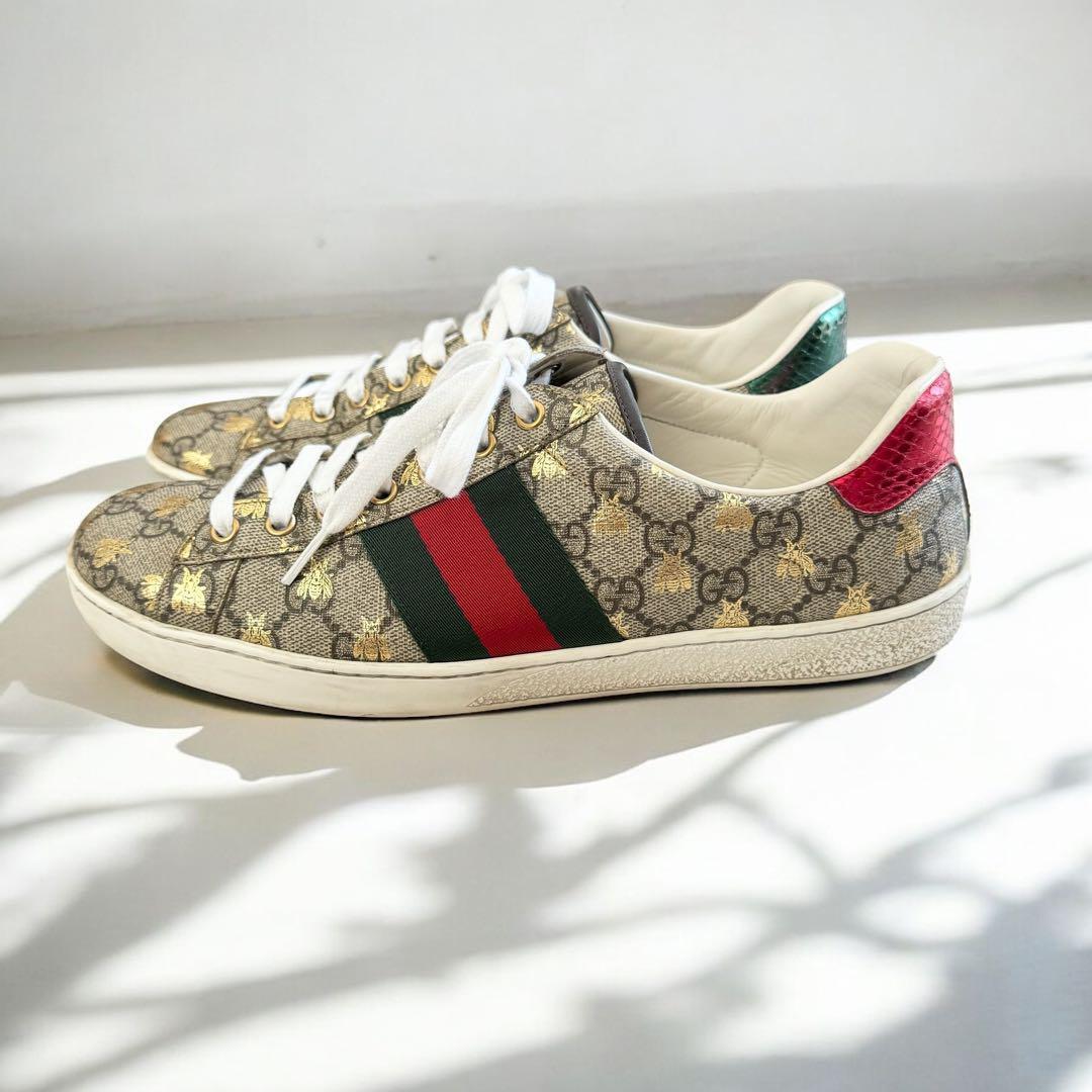 8 5 GUCCI グッチ New Ace エース スニーカー GG ビー シェリー 8 5 GUCCI グッチ New Ace エース スニーカー GG ビー シェリー