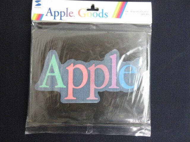 【Apple/サンワサプライ】ボールドブラックマウスパッド/ APL460/ビンテージ/デッドストック_画像1