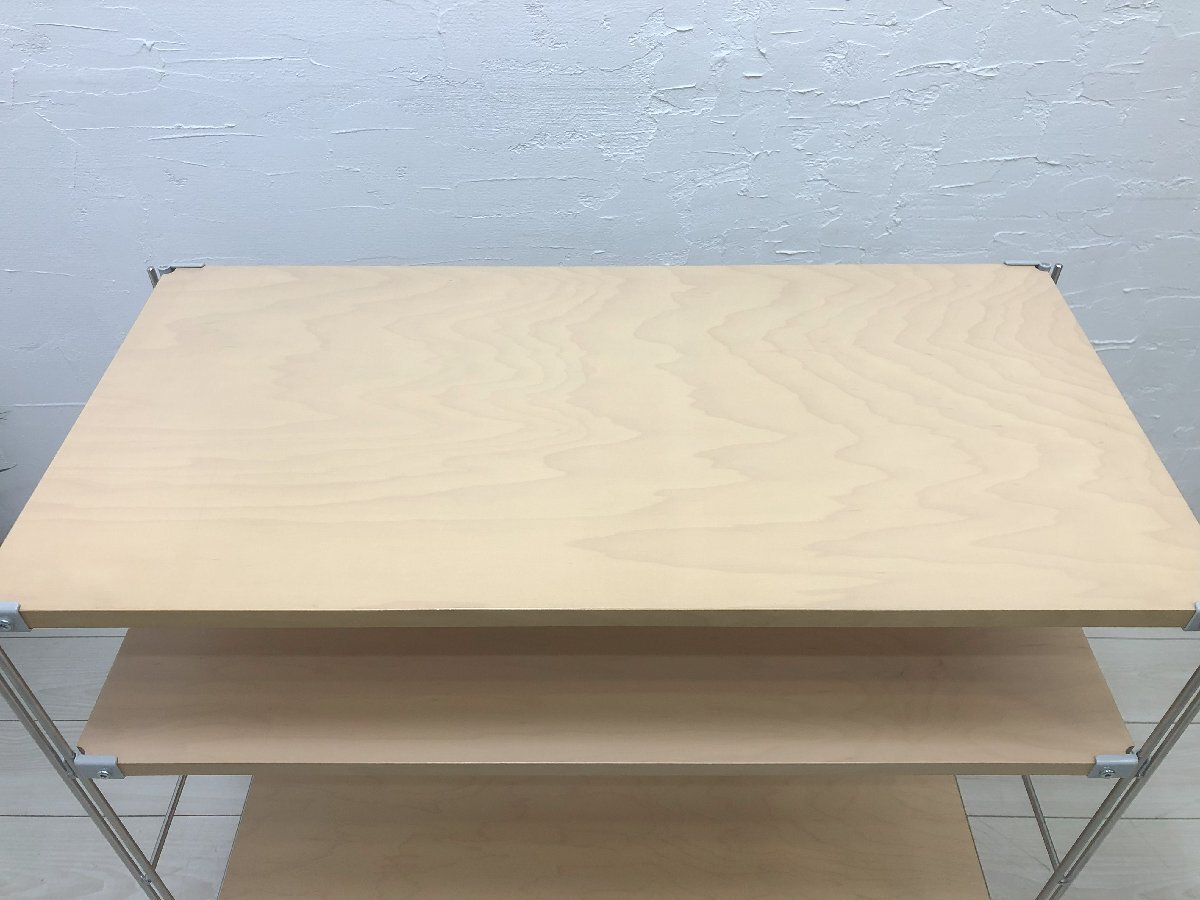 中古美品】MUJI 無印良品 ステンレスユニットシェルフ 木製棚 中古美品】MUJI 無印良品 ステンレスユニットシェルフ 木製棚