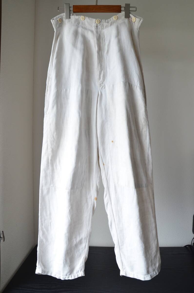 1910s~1930s French bo- John linen pants France army 