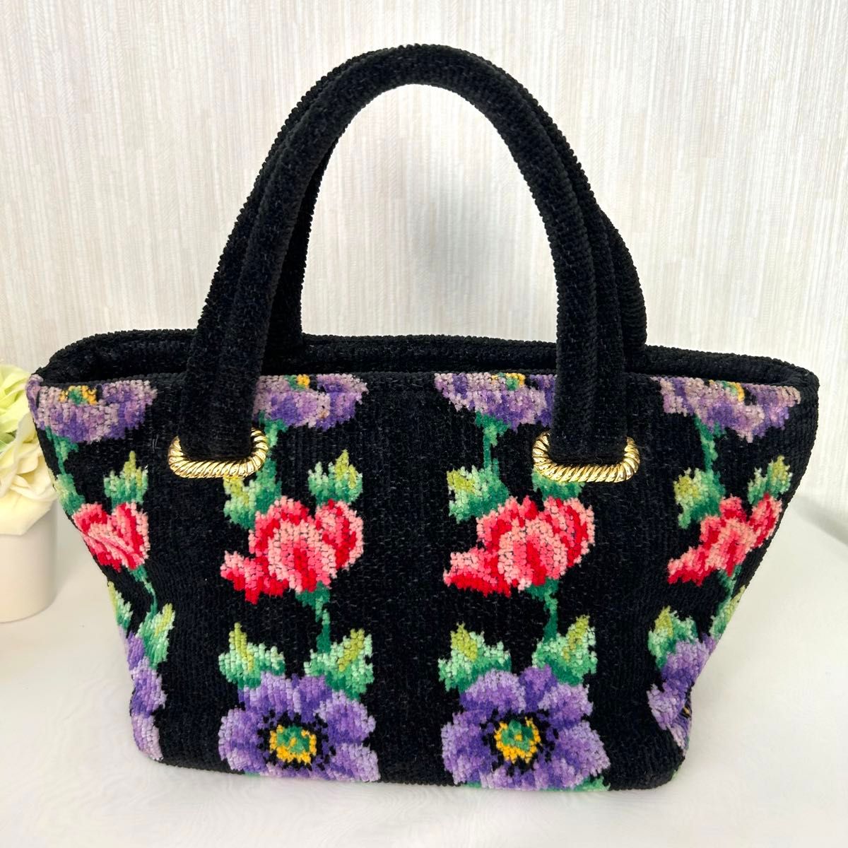 FEILER フェイラー ハンドバッグ 花柄 ミニバッグ ハンカチ2枚 FEILER フェイラー ハンドバッグ 花柄 ミニバッグ ハンカチ2枚