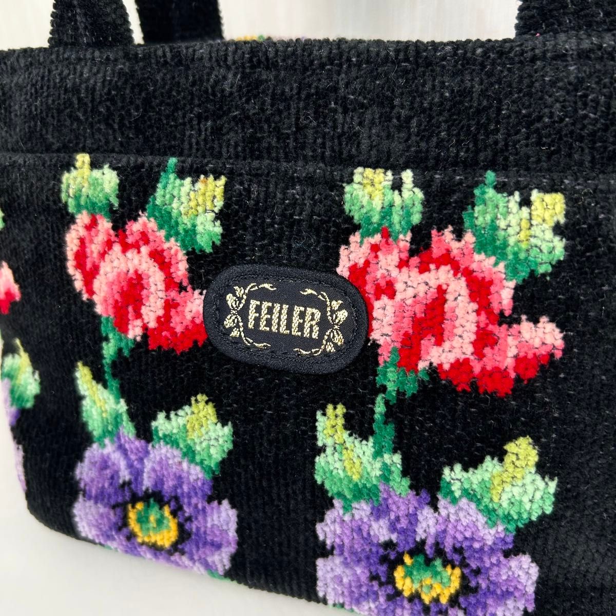 FEILER フェイラー ハンドバッグ 花柄 ミニバッグ ハンカチ2枚 FEILER フェイラー ハンドバッグ 花柄 ミニバッグ ハンカチ2枚