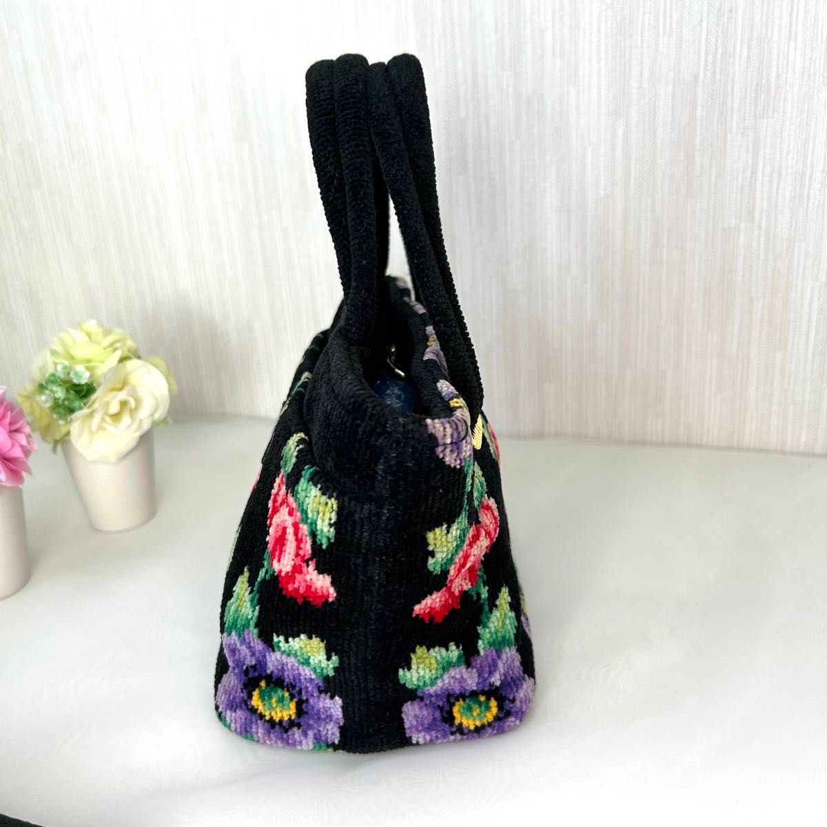 FEILER フェイラー ハンドバッグ 花柄 ミニバッグ ハンカチ2枚 FEILER フェイラー ハンドバッグ 花柄 ミニバッグ ハンカチ2枚