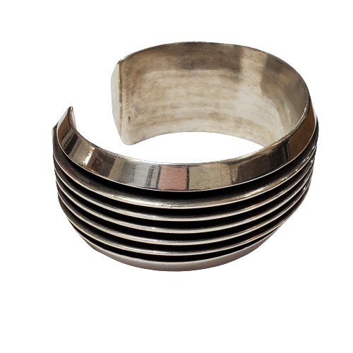 TOM HAWK [men1549D] Tom Hawk Navajo group 6LINE silver bangle STERLING SILVER bracele men's Indian jewelry AG