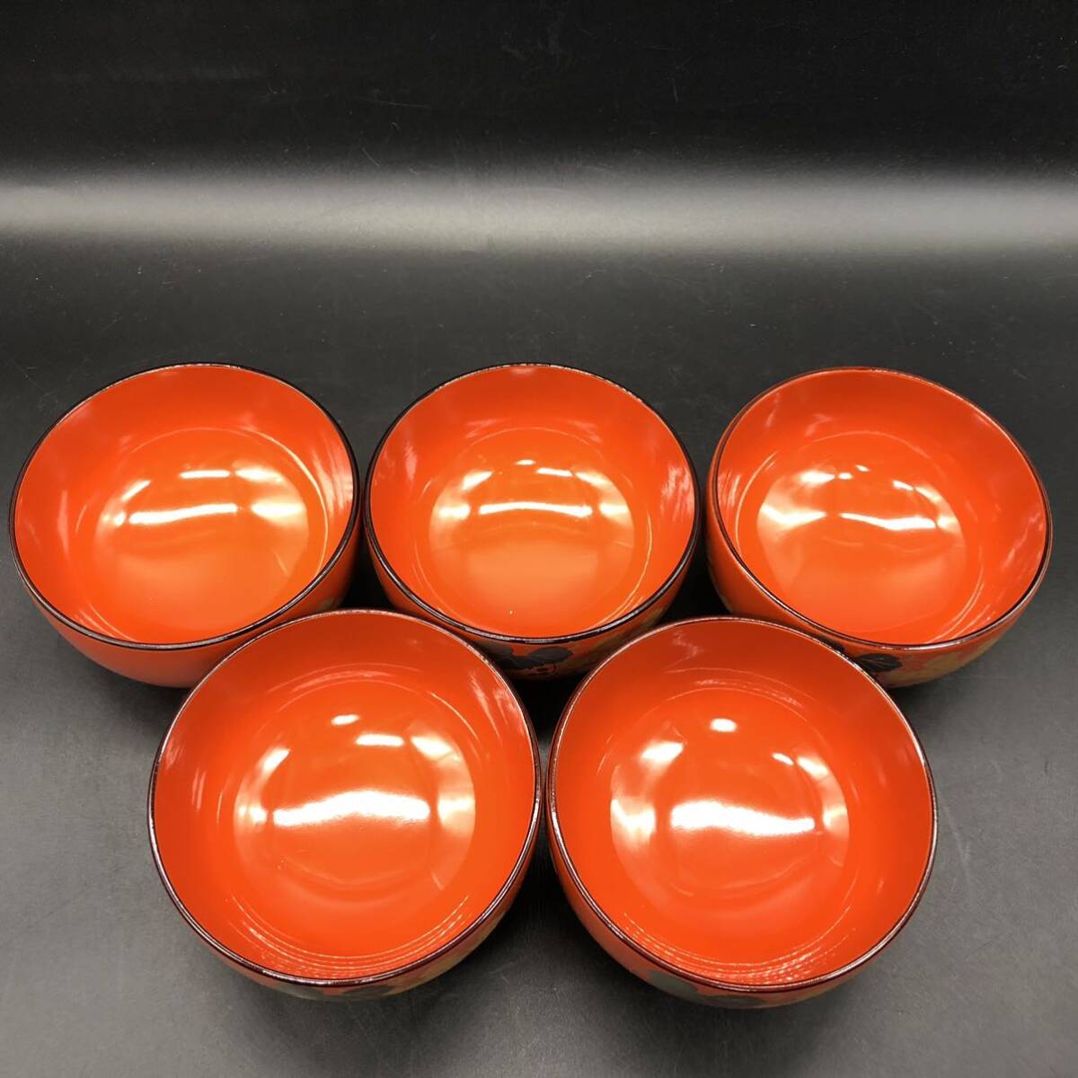Bibian 比比昂 - 新品 会津塗 椀 5客セット 大峯作 汁椀 お椀 Bibian 比比昂 - 新品 会津塗 椀 5客セット 大峯作 汁椀 お椀