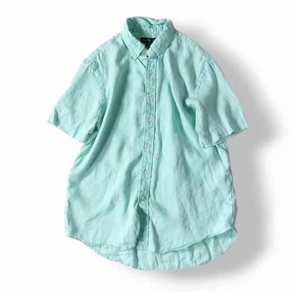 RALPH LAUREN ラルフローレン ティファニーブルー リネンシャツ RALPH LAUREN ラルフローレン ティファニーブルー リネンシャツ