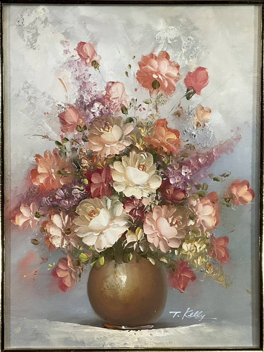 Yahoo!オークション - 真作 油彩 T.Kelly 『花瓶の花』 豪華額装 Yahoo!オークション - 真作 油彩 T.Kelly 『花瓶の花』 豪華額装