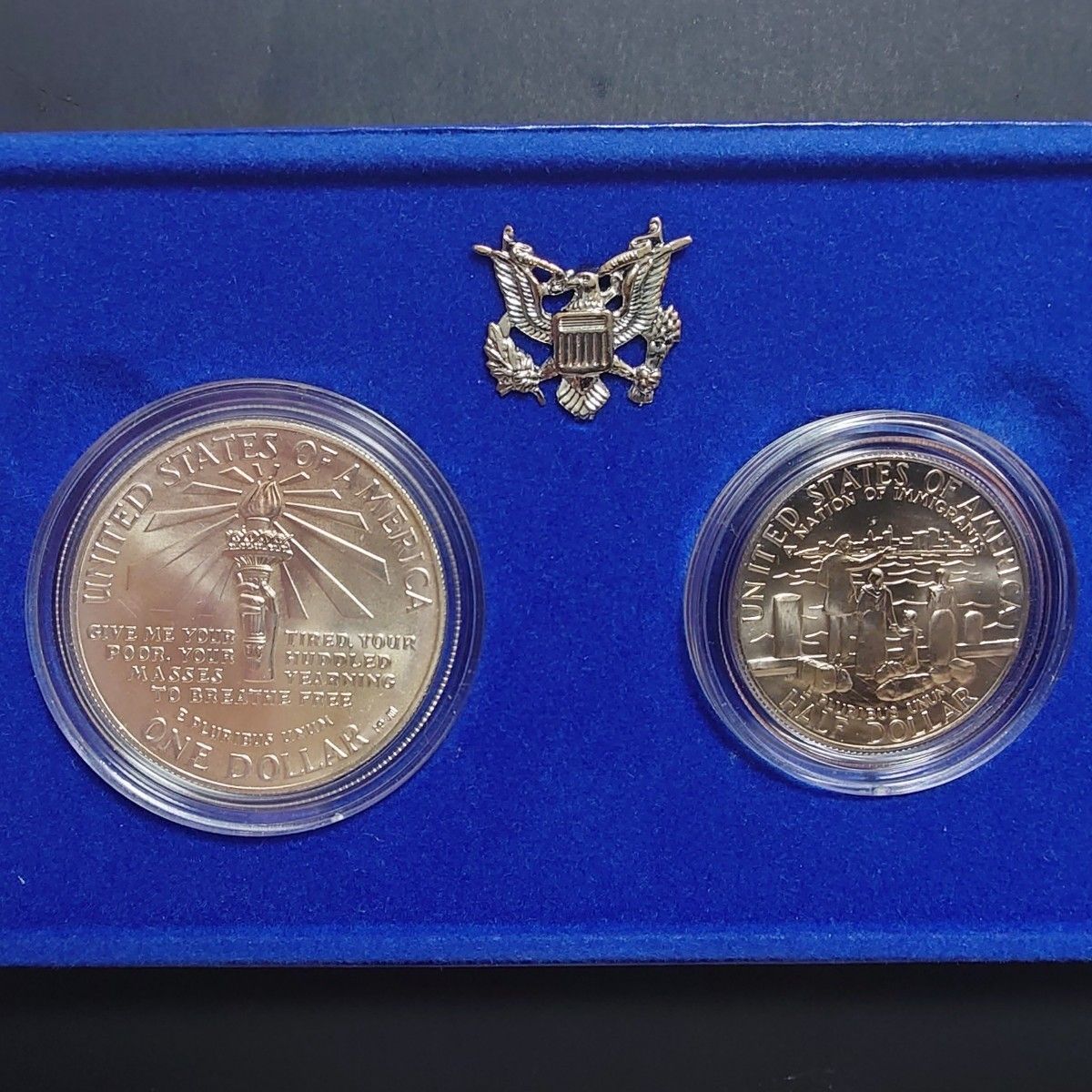 1986年アメリカ銀貨 自由の女神 リバティ1ドル記念銀貨+ハーフ 1986年アメリカ銀貨 自由の女神 リバティ1ドル記念銀貨+ハーフ