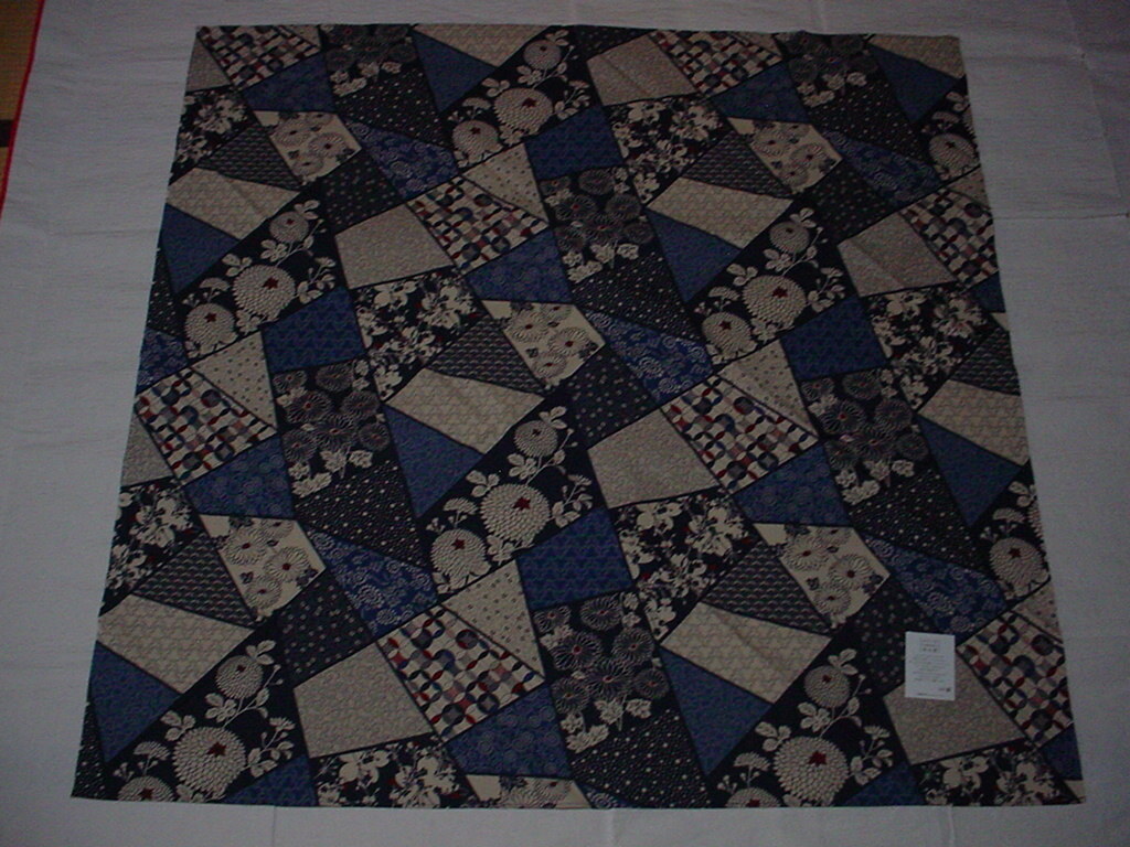 [ special price! peace miscellaneous goods furoshiki large size patchwork / navy blue 3 width interior Cross gift tablecloth 110cm×110cm new goods made in Japan M-02]