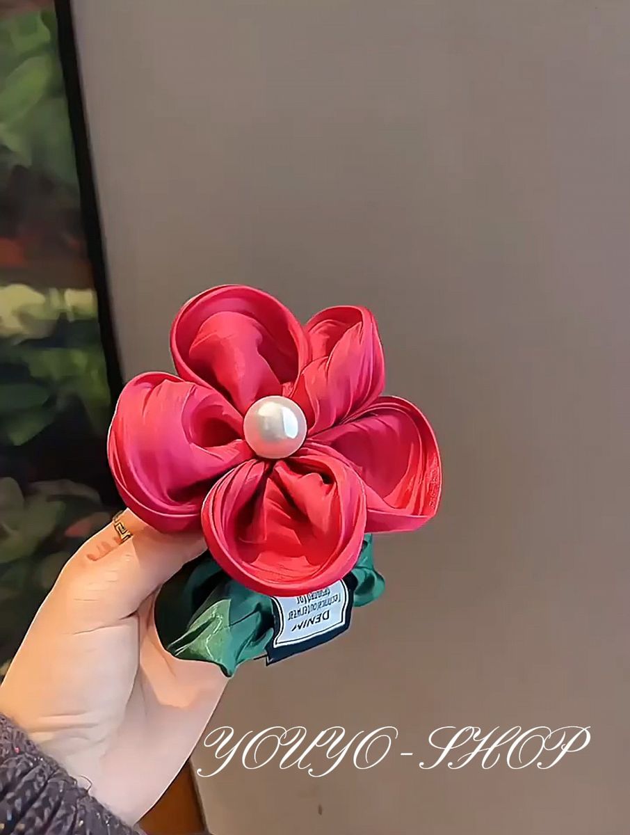 シュシュ ヘアアクセサリー 花 フラワー おしゃれ ヘアアレンジ ポニー