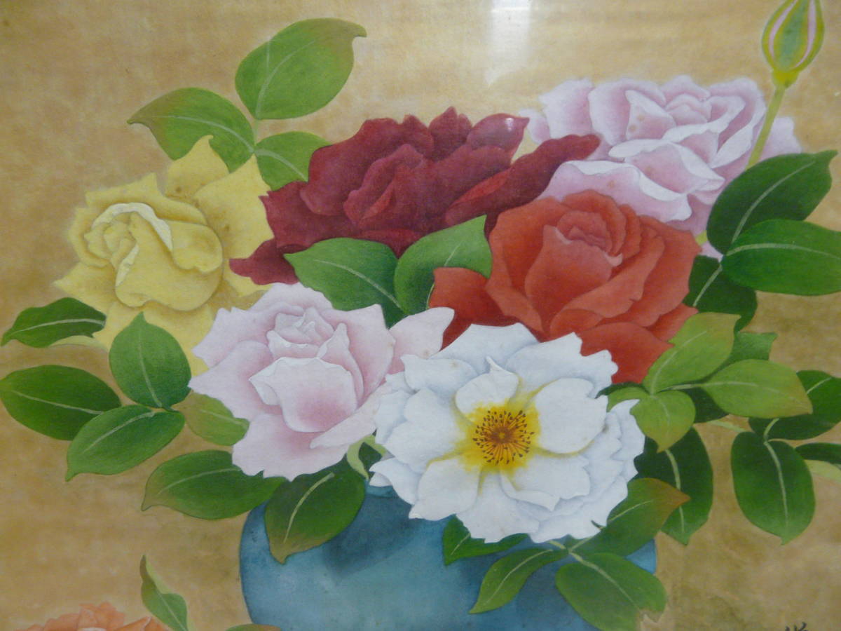 p50 oil painting, flower. ., autograph equipped 