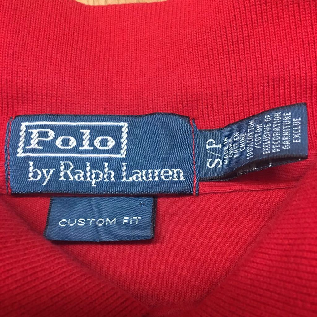 90s USA直輸入〈Polo by Ralph Lauren〉ポロ ラルフローレン◇size S / CUSTOM FIT 赤 半袖 ポロシャツ 柔らかコットンシャツ☆_画像5