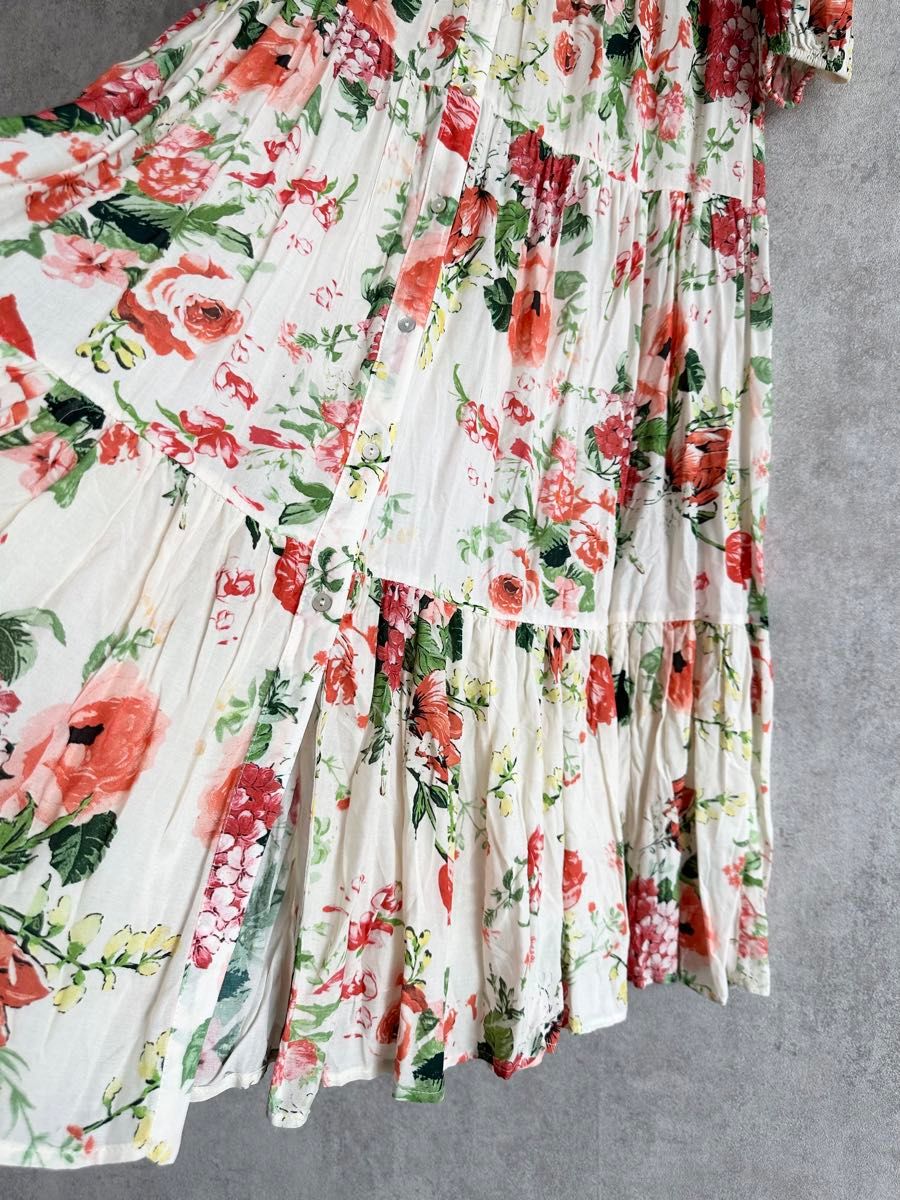 新品タグ付】ZARA ザラ 花柄ロングシャツワンピース S 新品タグ付】ZARA ザラ 花柄ロングシャツワンピース S