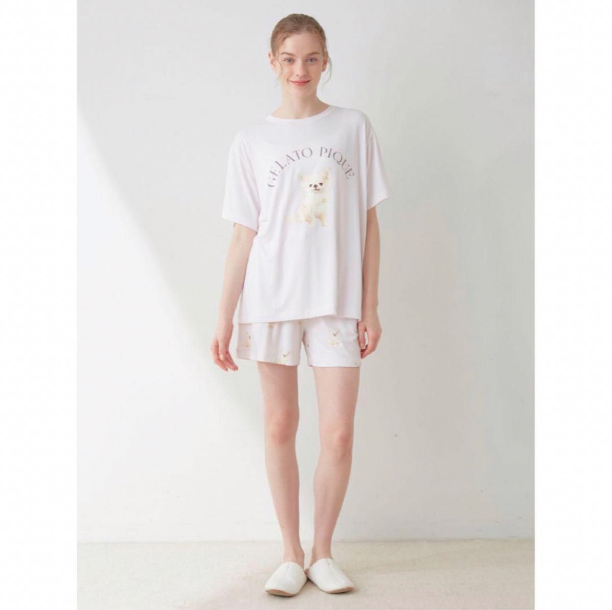 ジェラピケ ジェラートピケ DOG柄 Tシャツ パンツ上下セット ジェラピケ ジェラートピケ DOG柄 Tシャツ パンツ上下セット