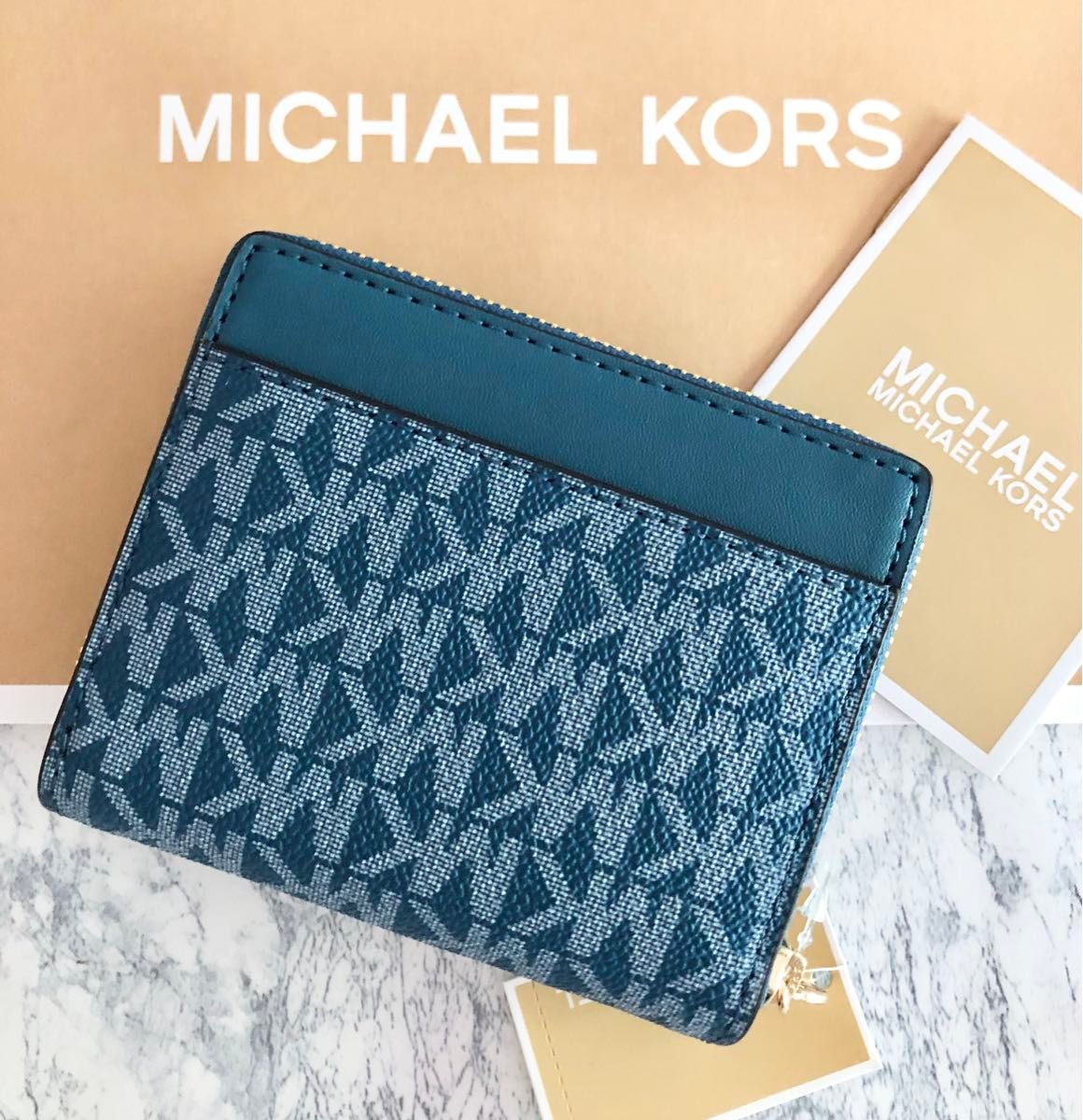 MICHAEL KORS マイケルコース 折り財布 ブルー 新品|Yahoo MICHAEL KORS マイケルコース 折り財布 ブルー 新品|Yahoo