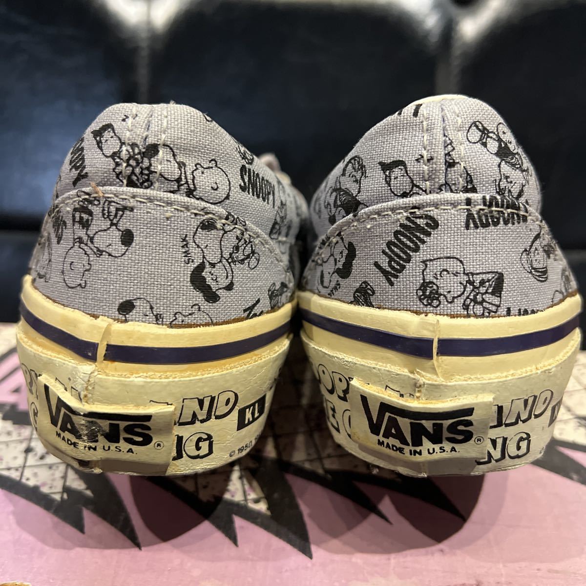 ビンテージ Made in USA VANS Slip on Snoopy size boys 3 ビンテージ Made in USA VANS Slip on Snoopy size boys 3