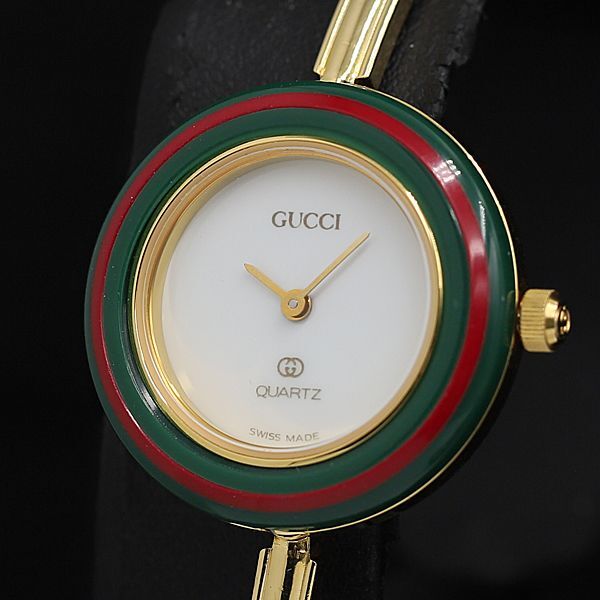 1 иен с ящиком работа хорошая вещь Gucci 1100-L перемена оправа часы QZ 1100-L белый циферблат раунд женские наручные часы TCY2917200 6KHT