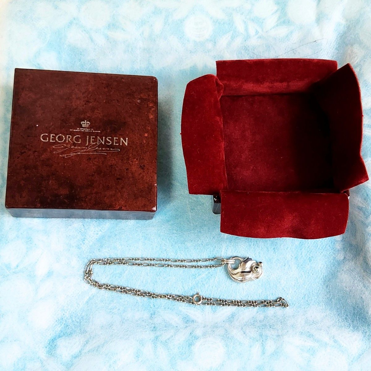 GEORG JENSEN 1999 イヤーペンダント チューリップ 925 箱付